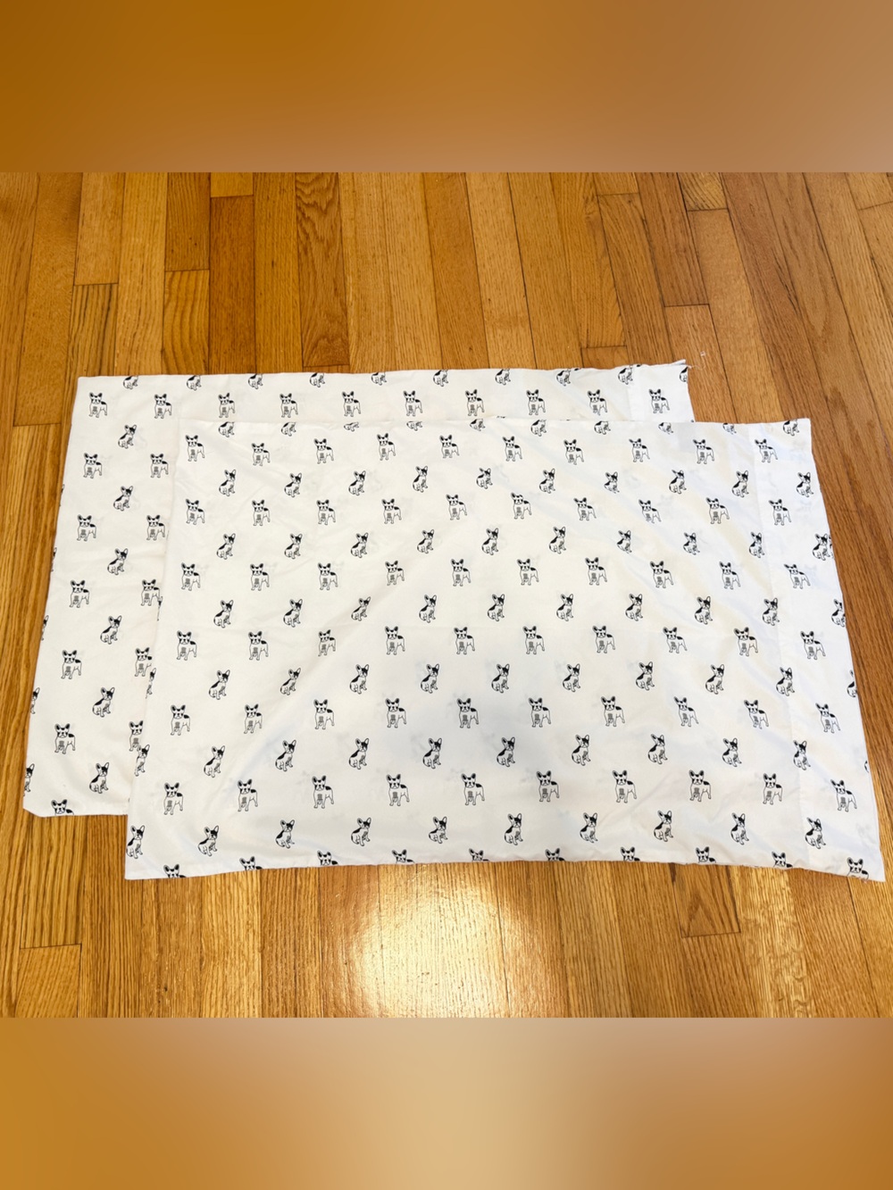 Cynthia Rowley Black and White Pillowcase Pair with Frenchie French Bulldog
